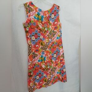Vintage Alex Colman California 60's Mod Floral Shif Dress